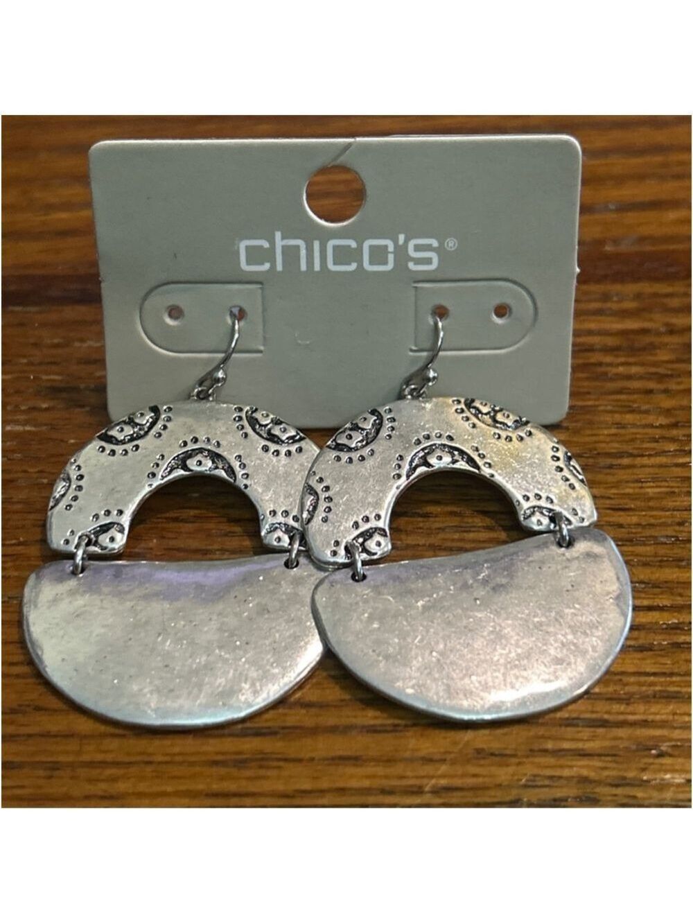 Women's Chico's Silver Artisan Drop Earrings One Size